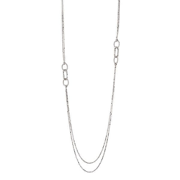 Dark Romance silver long necklace with links and chains - Oxette